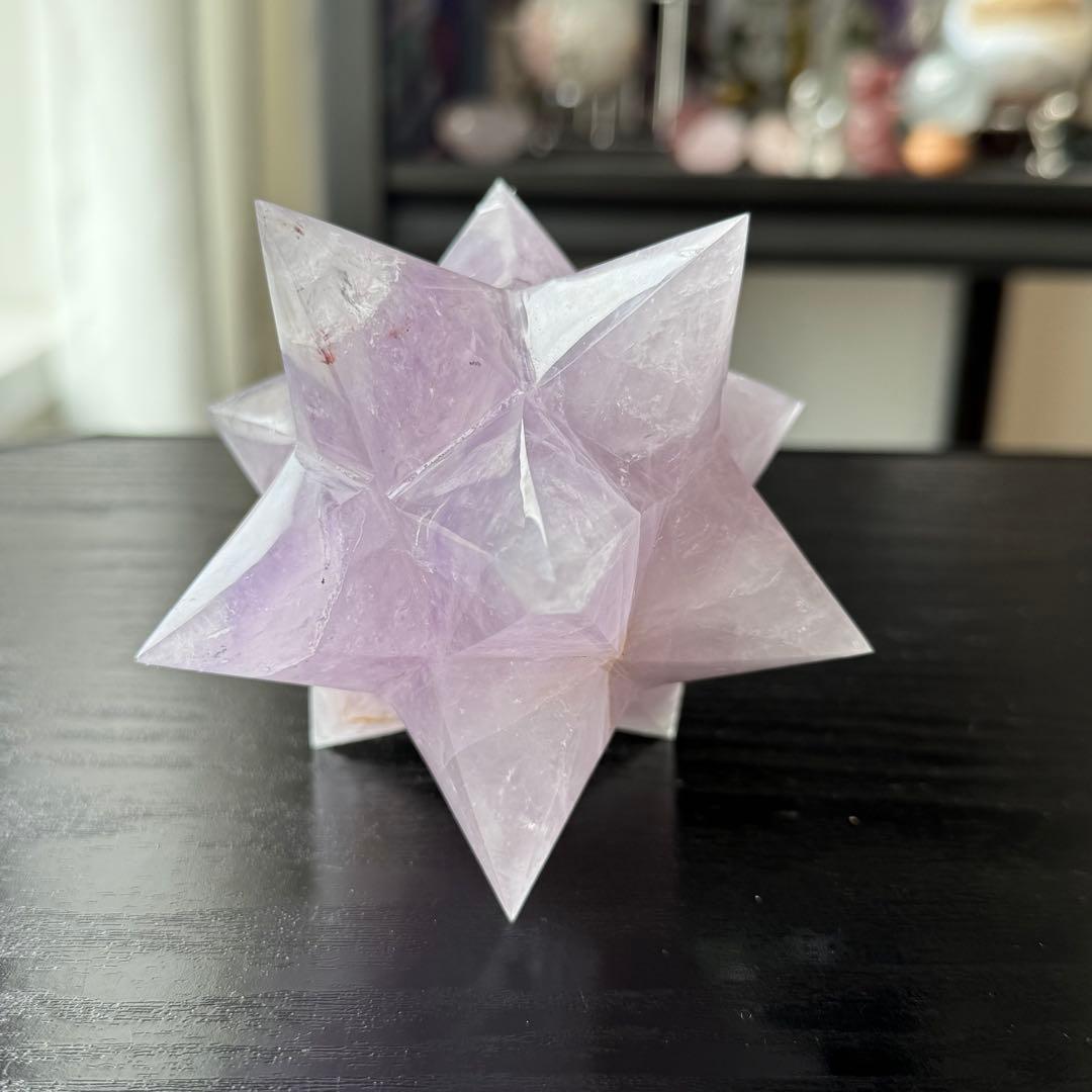 天然石アメジストのマカバスター　アスデロイド　置物　NO.010406