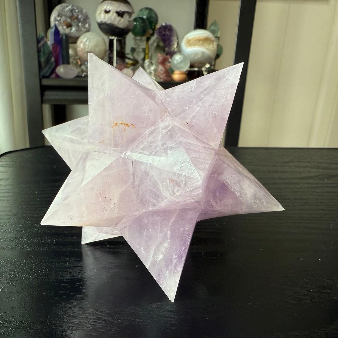 天然石アメジストのマカバスター　アスデロイド　置物　NO.010406