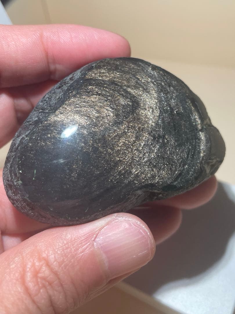 研磨品　十勝石玲瓏　ゴールドシラー　特級品　レインボーオブシディアン