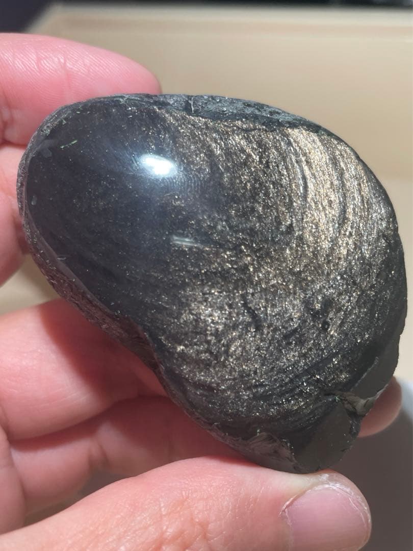 研磨品　十勝石玲瓏　ゴールドシラー　特級品　レインボーオブシディアン