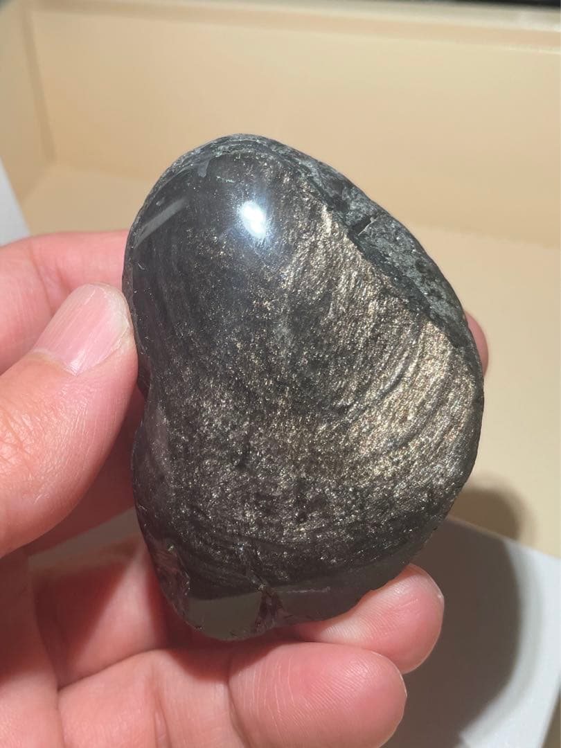 研磨品　十勝石玲瓏　ゴールドシラー　特級品　レインボーオブシディアン