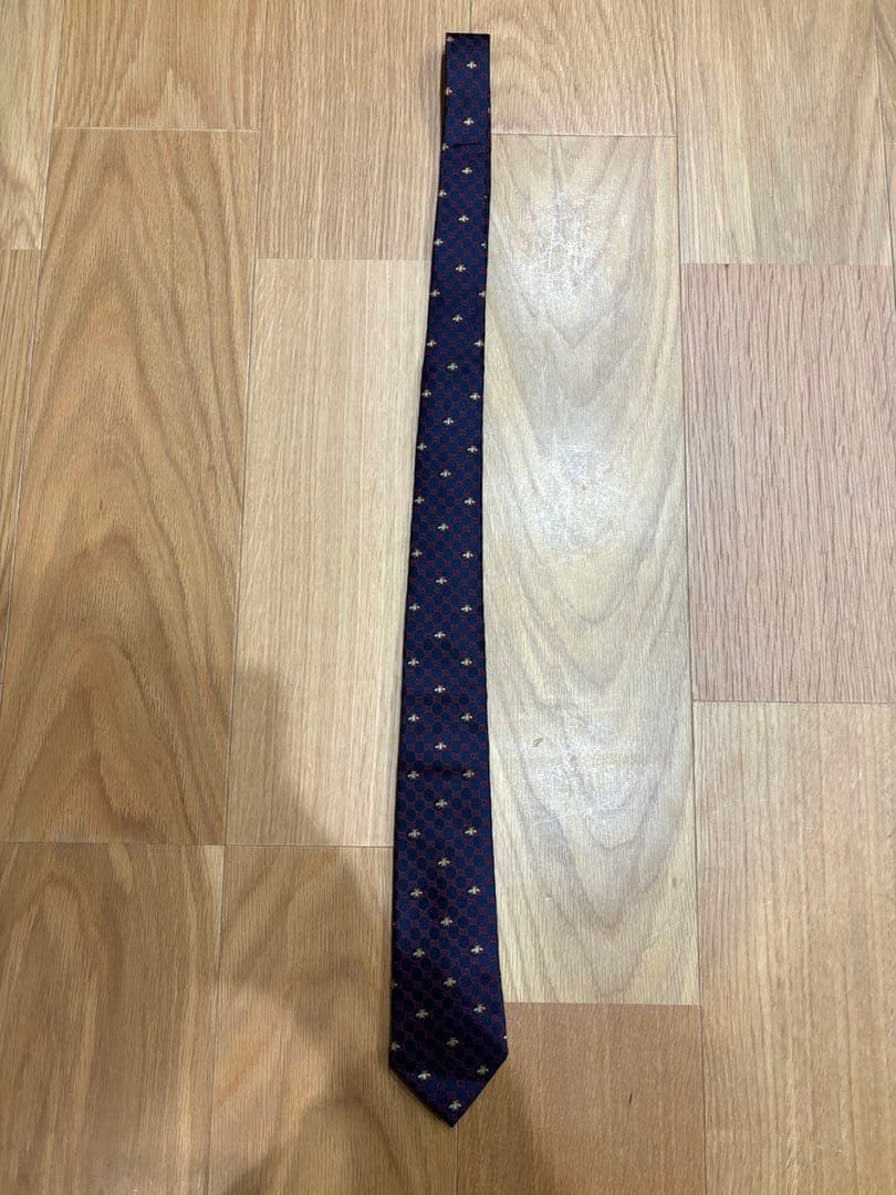 【未使用】GUCCI ネクタイ GG柄 インターロッキングG 蜂bee 現行