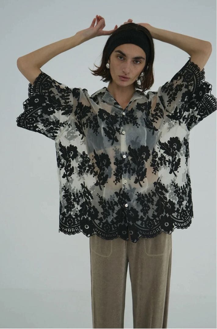 【専用】CLANE SHEER FLOWER LACE SHIRTS