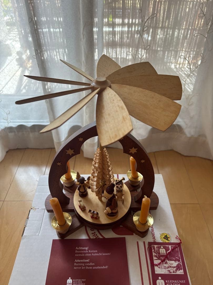 Müller社 ドイツ製 クリスマスピラミッド 木製キャンドル式 回転 ミュラー