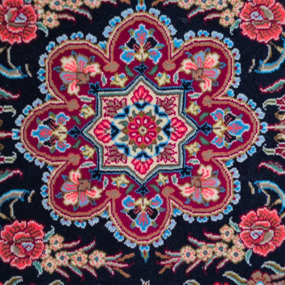 60x90cmペルシャ手織り・クム・マット(995)玄関・ラグ・絨毯・じゅうたん