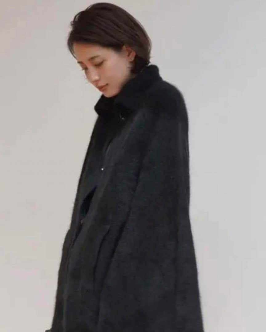 etretokyo エトレトウキョウ ラクーン ニット カーディガン コート 黒