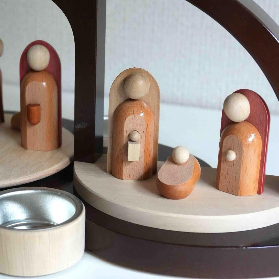 ドイツ ティーライトピラミッド（キリスト生誕）木製工芸品 エルツ山地 ザイフェン