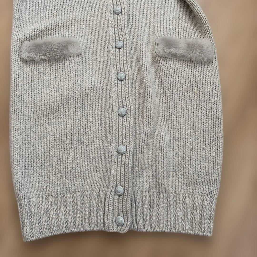 Drawerムートンパッチロングカーディガン