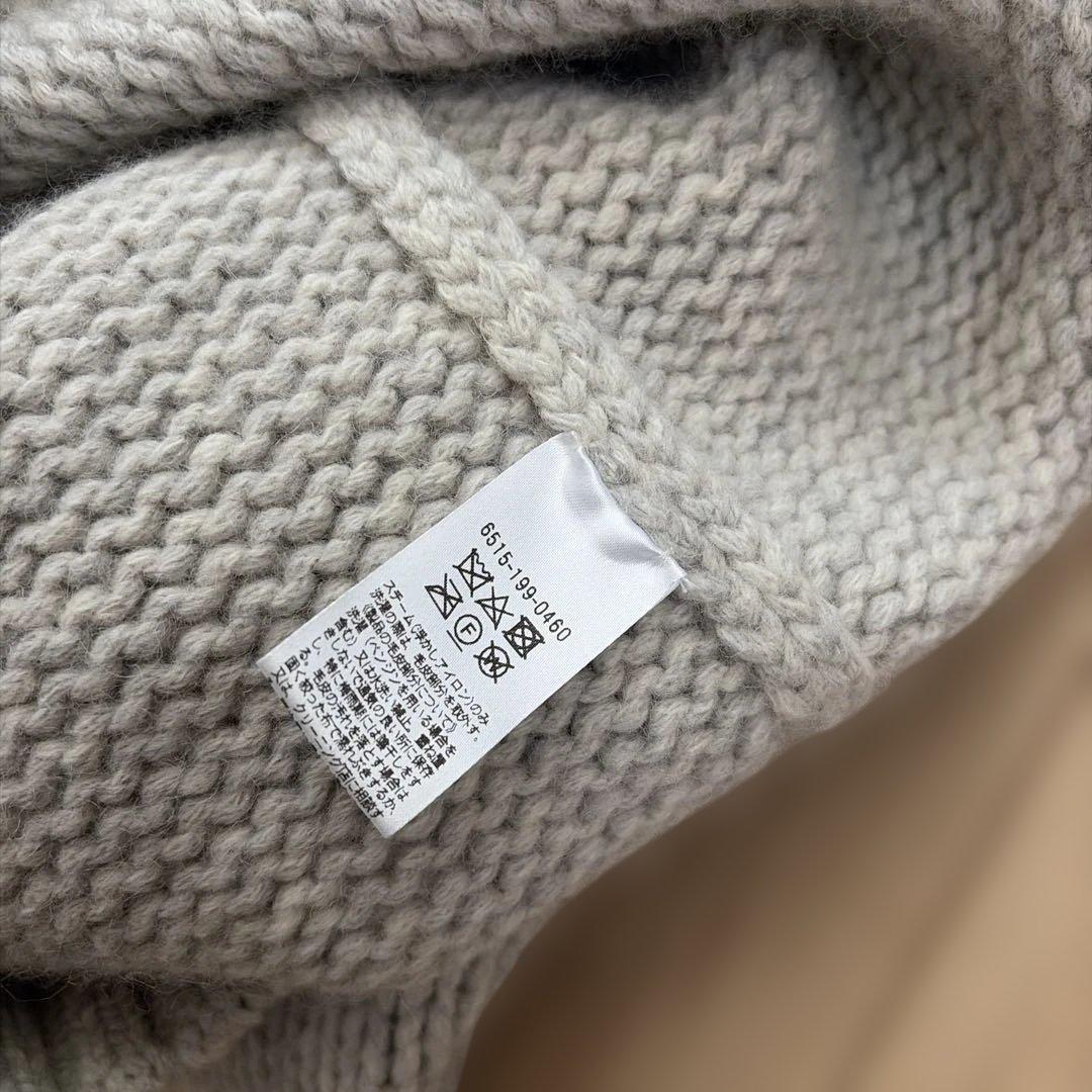 Drawerムートンパッチロングカーディガン