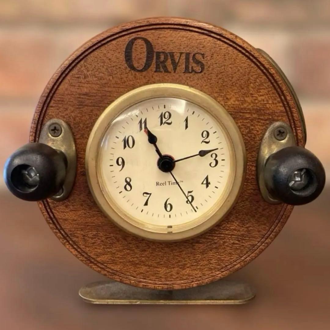 1994s 未使用Orvis FLYリール型置時計 アラーム機能付き