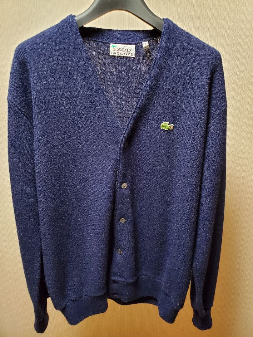ラコステ70sネイビーカーディガンXXL