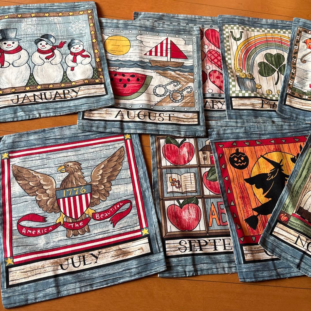 パッチワーク★12ヶ月分パネルタペストリー【匿名発送】r