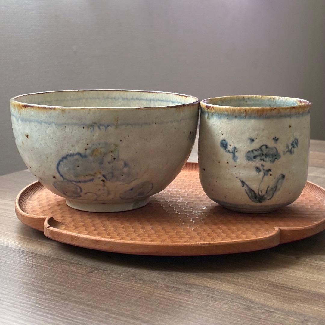 市野吉記さん（コウホ窯）安南手 丼＆湯呑みセット
