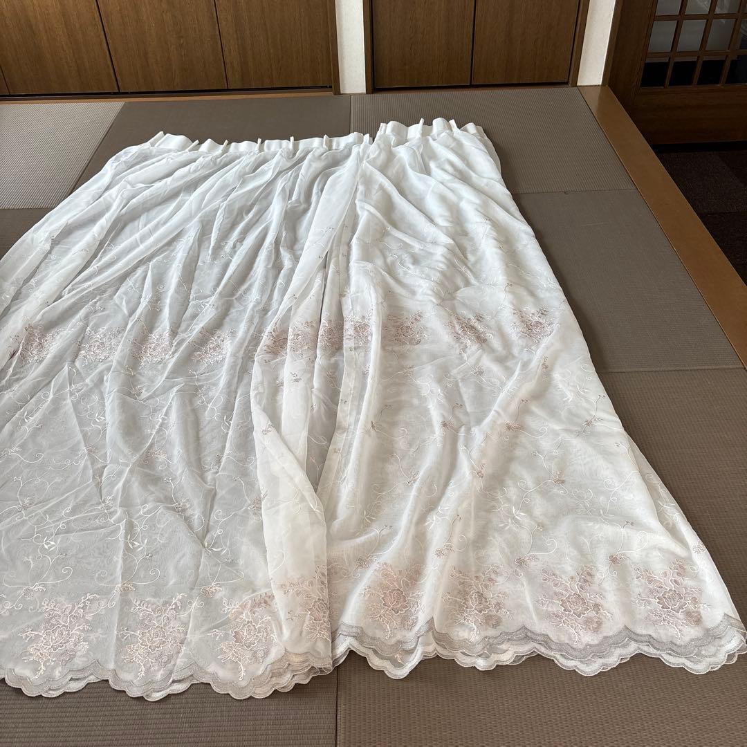 オーダーカーテン シャンパンゴールド刺繍200cmx240~260cm