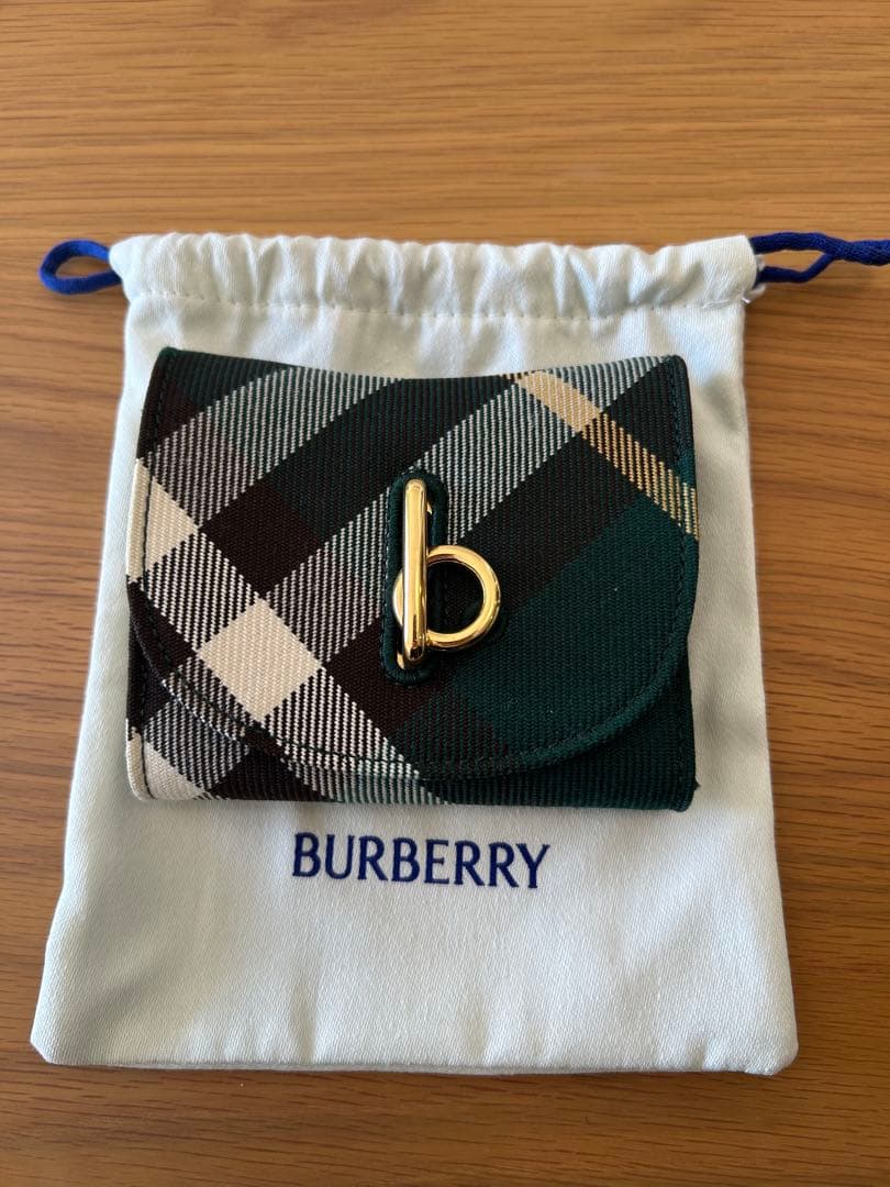 BURBERRY 三つ折り財布 ロッキングホースファスナーウォレット　グリーン
