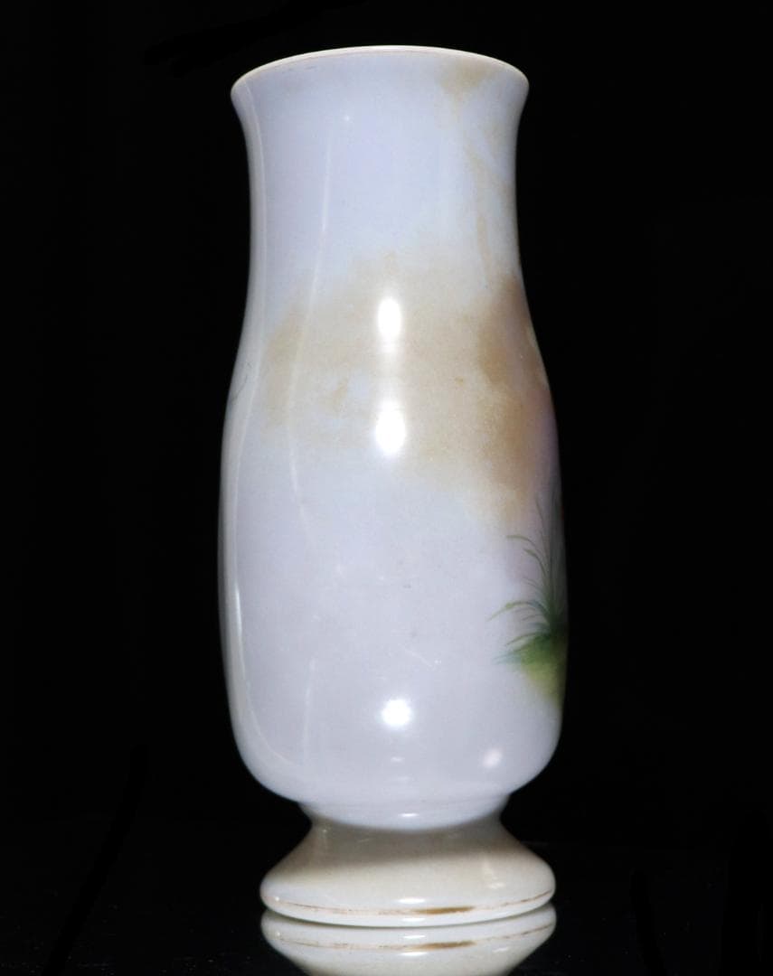 オールド・バカラ 博物館級 大型 オパーリンクリスタル製 手彩色子供図飾壷 花瓶