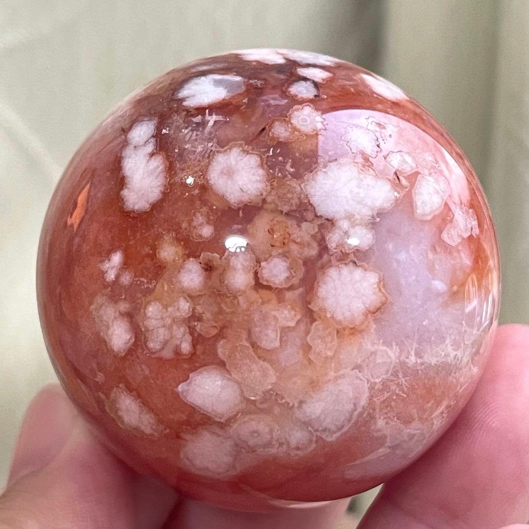 桜瑪瑙 カーネリアン 共生 スフィア 天然石