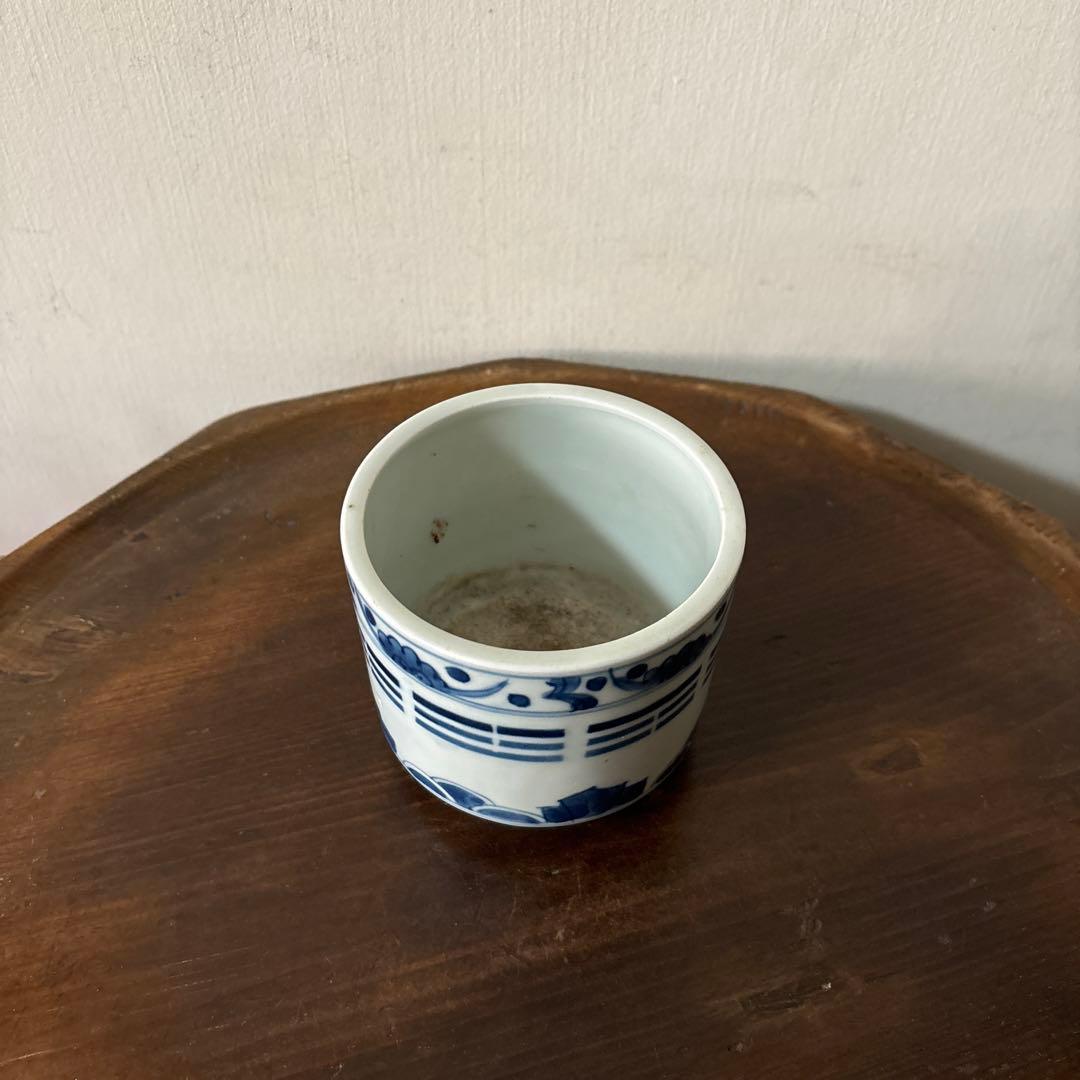 古伊万里染付　火入　江戸時代.明治　骨董品　アンティーク　古道具　白磁　李朝