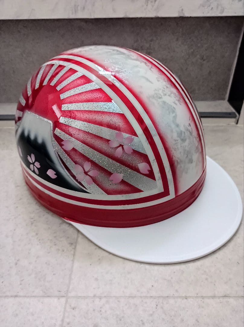 カスタムコルク半　ラップ塗装✘Candyレッド富士日章　七色ラメ