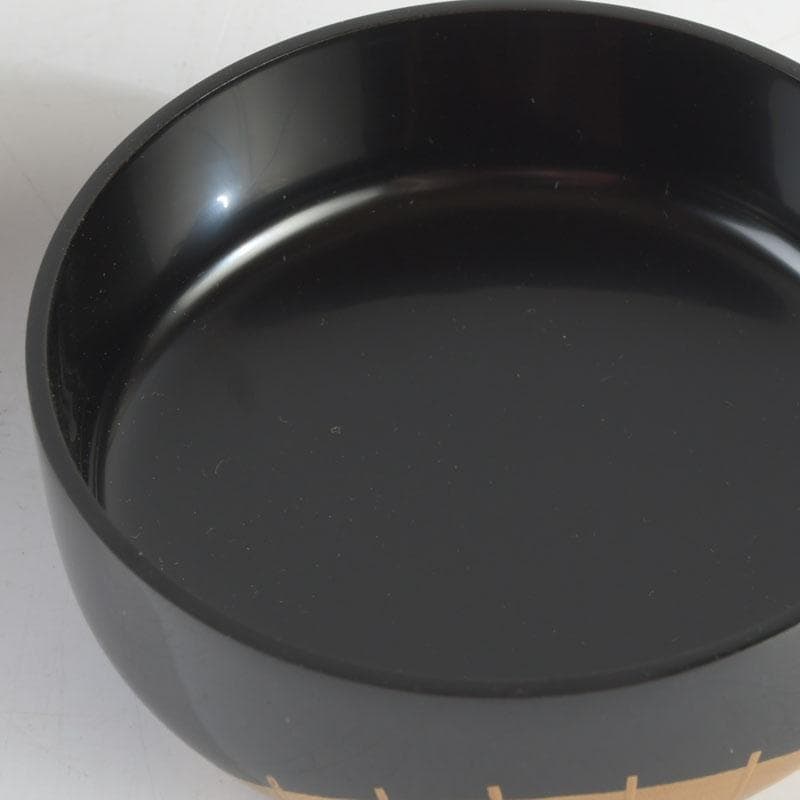 茶道具　山中塗　熊谷秀穂作　傘蒔絵　中棗　共箱　V　9489