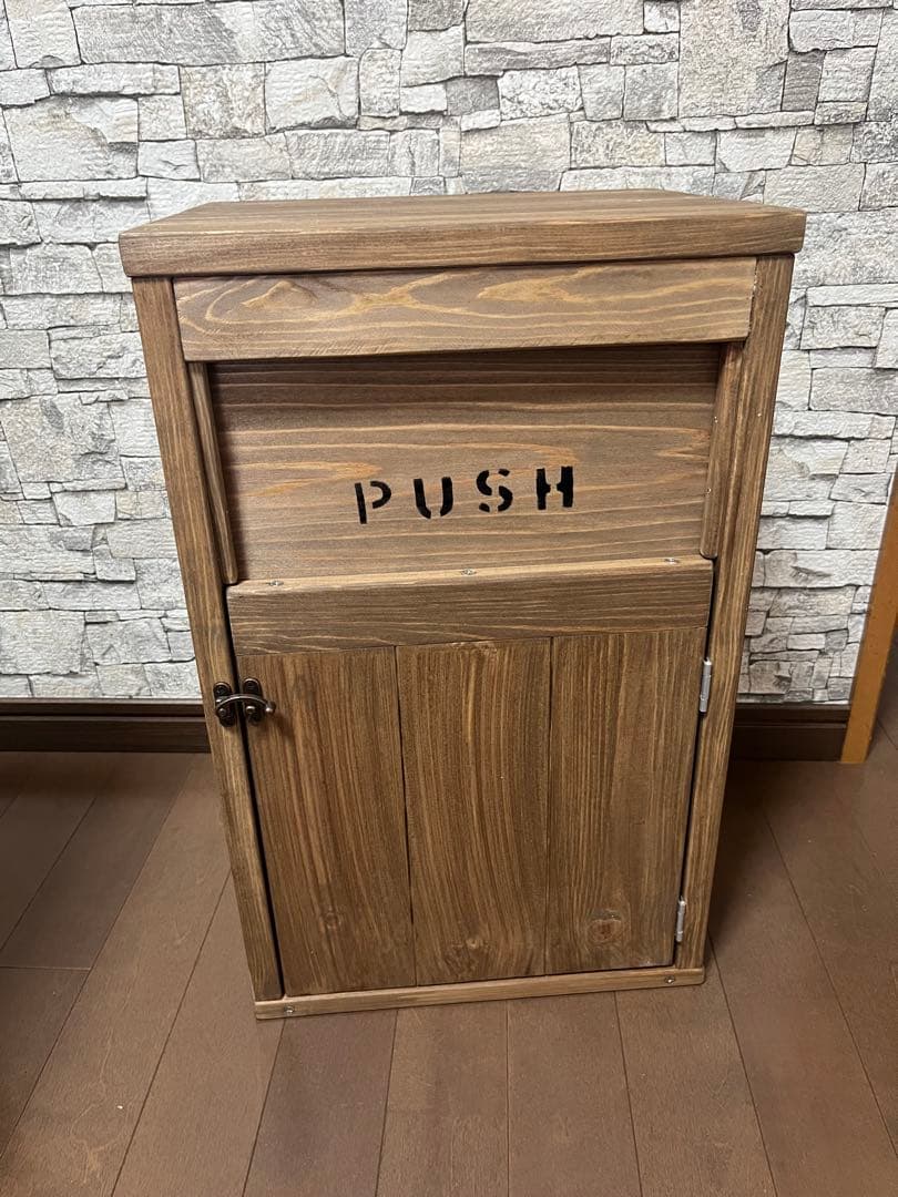 ダストボックス　45L アメリカン　お洒落ゴミ箱　ハンドメイド　木製　分別