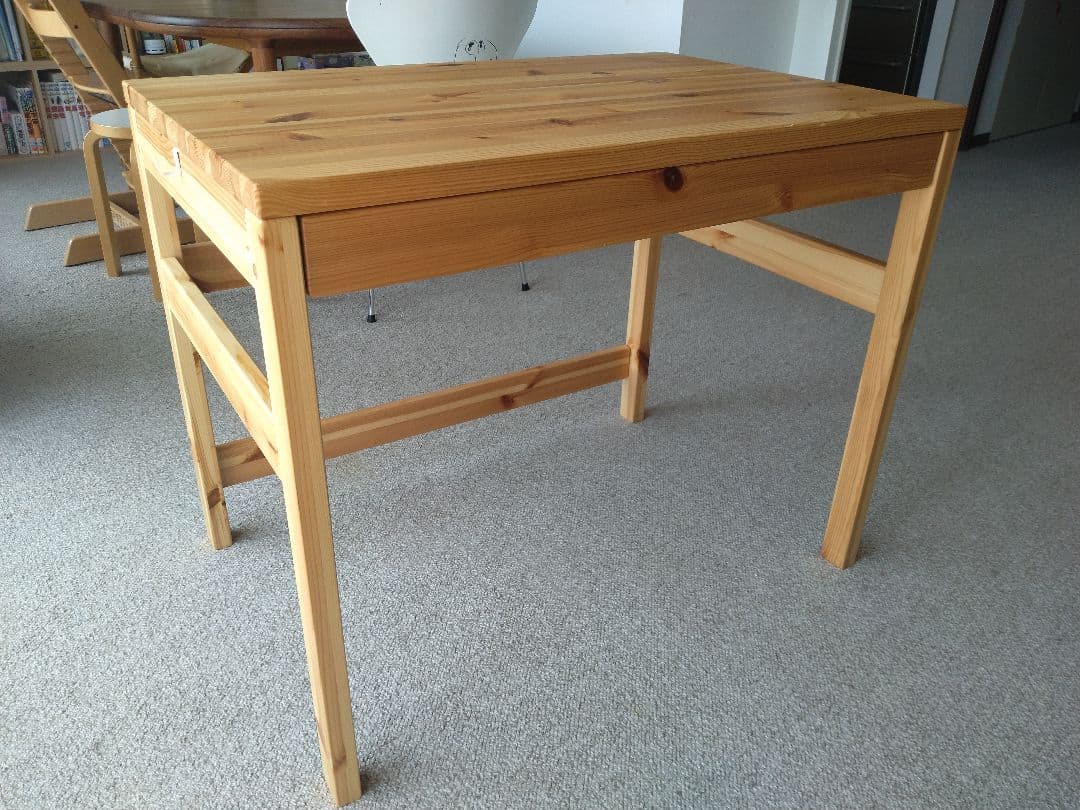 MUJI/無印良品 パイン材デスク86cm引出し付/ワークテーブル/学習机