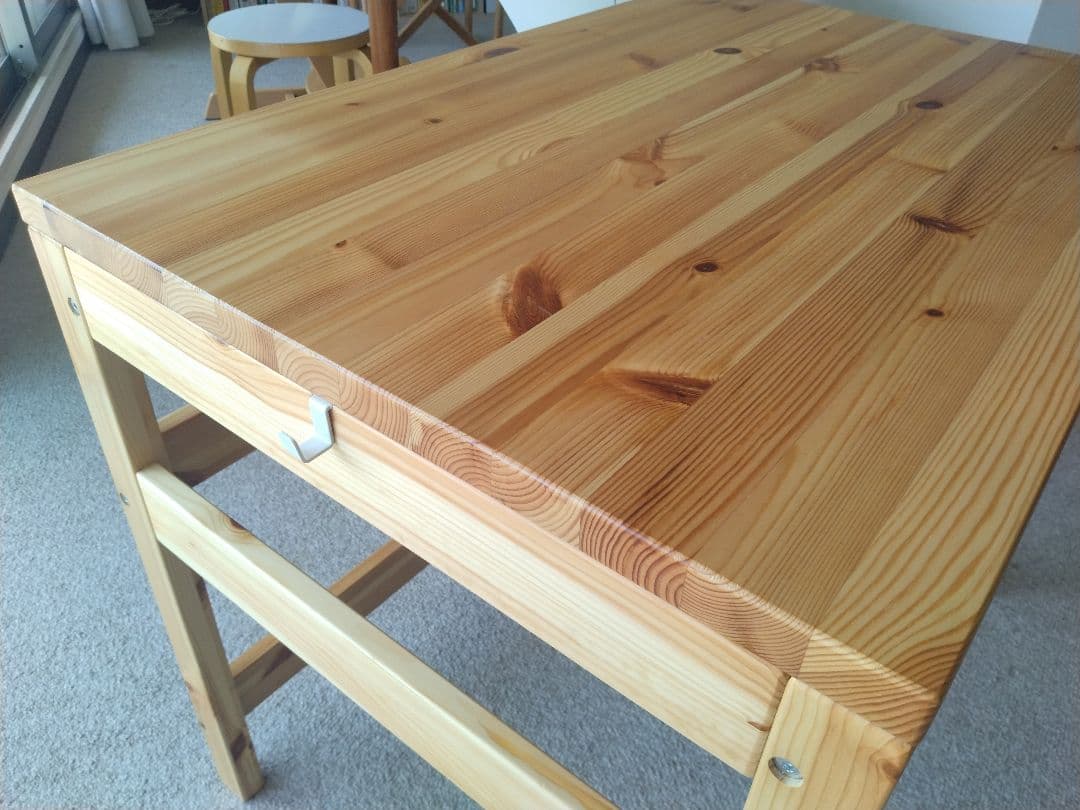 MUJI/無印良品 パイン材デスク86cm引出し付/ワークテーブル/学習机