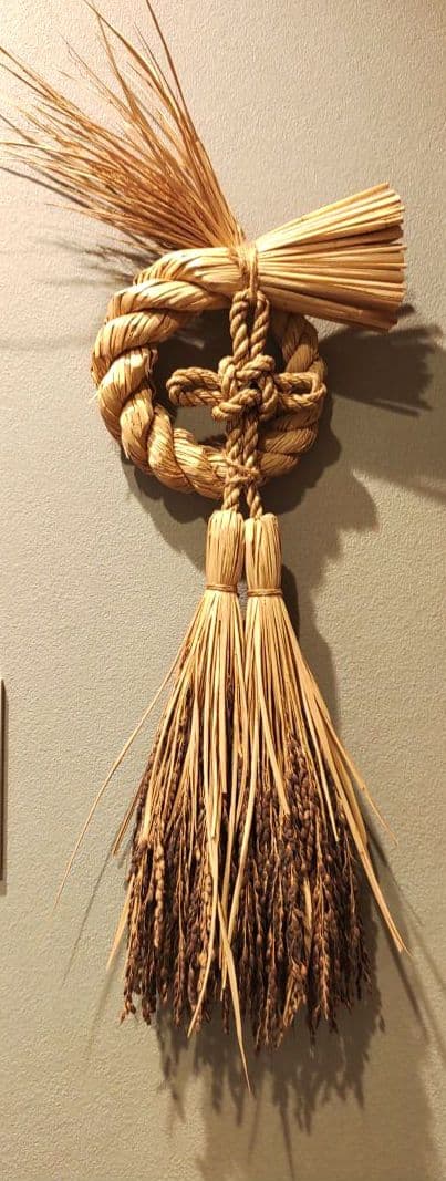 わら細工　古代米　しめ縄飾り