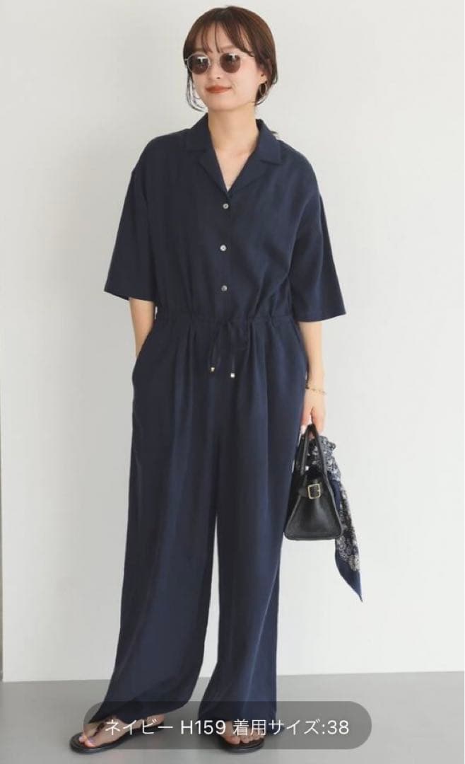 【未着用】スローブイエナ　オールインワン　ネイビー