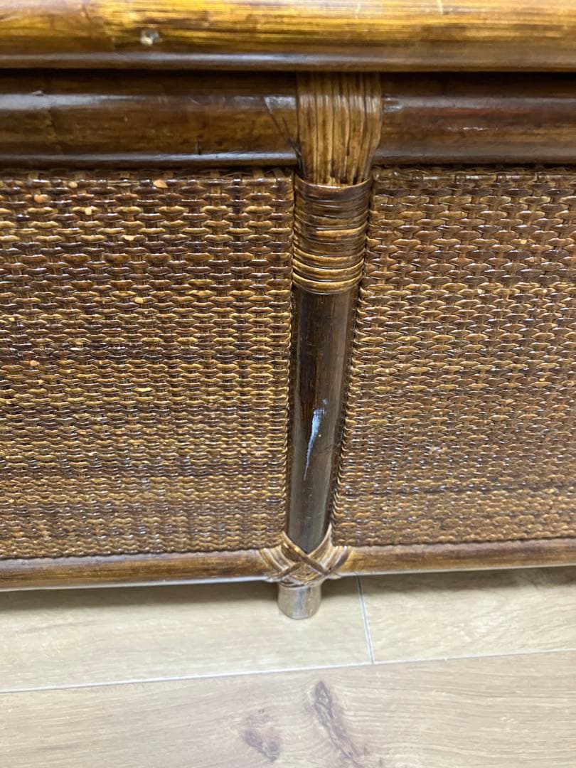 ラタン ヴィンテージ アンティーク ベンチチェスト 籐 ソファ アジアン家具