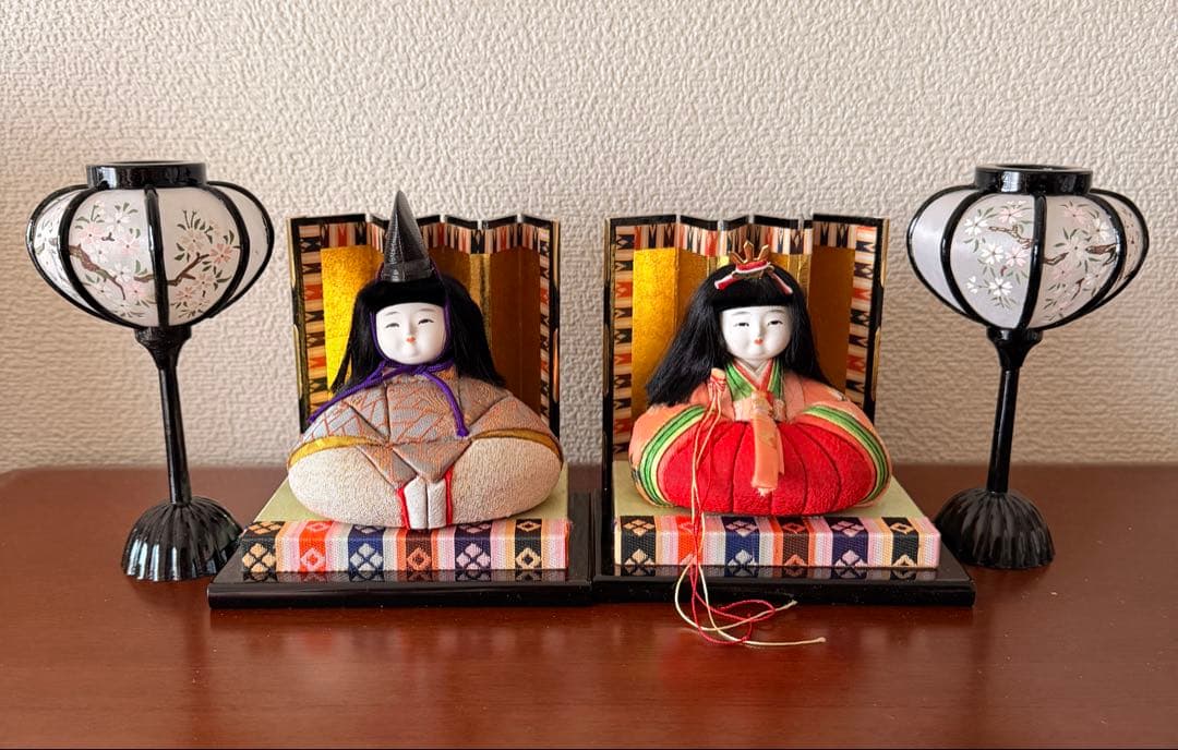 【未使用】木目込み真多呂 雛人形 親王飾り