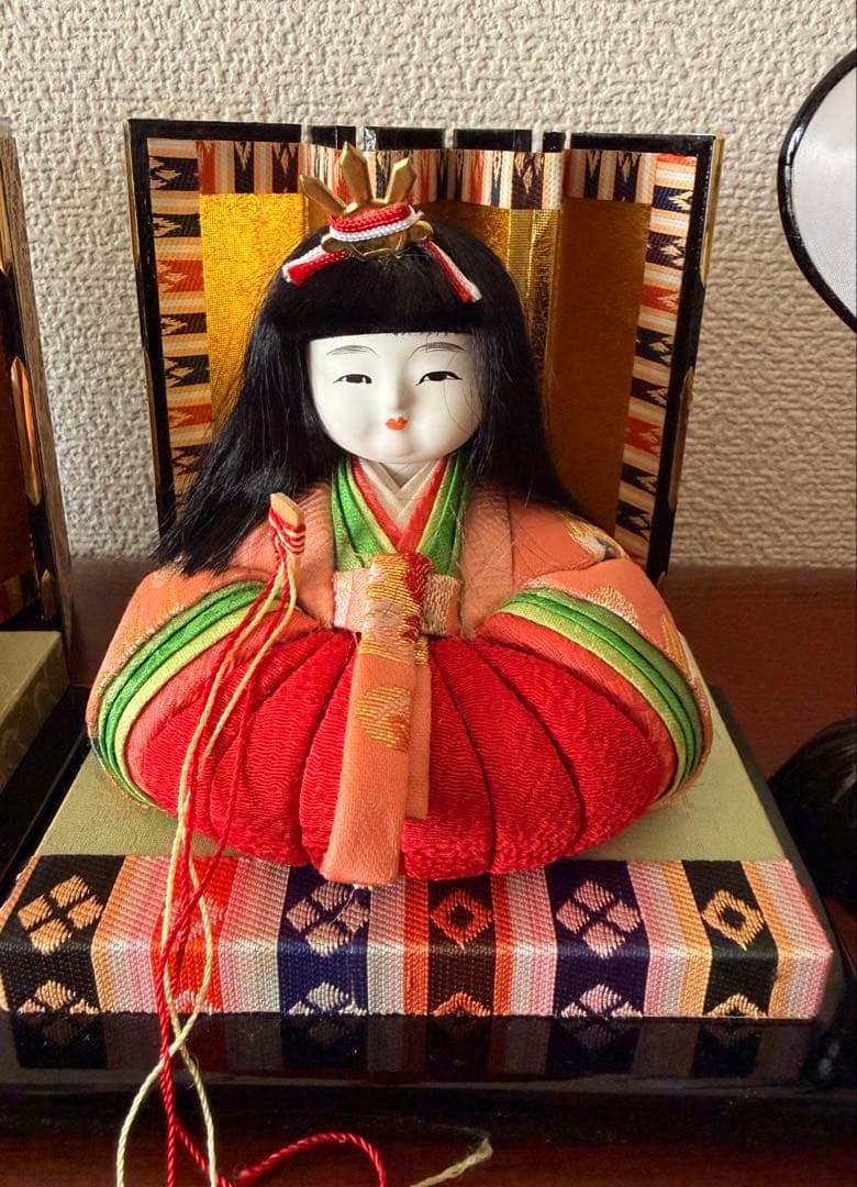 【未使用】木目込み真多呂 雛人形 親王飾り