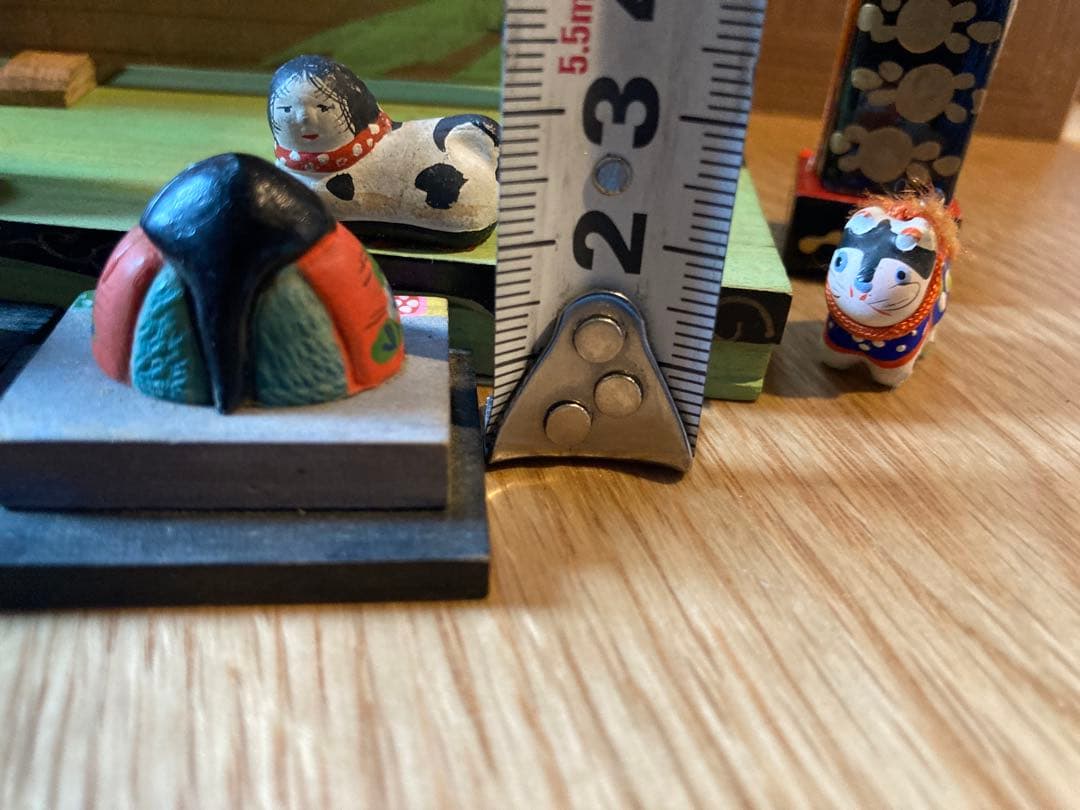 アンティークの小さな小さな雛人形セット、犬筥、雛道具