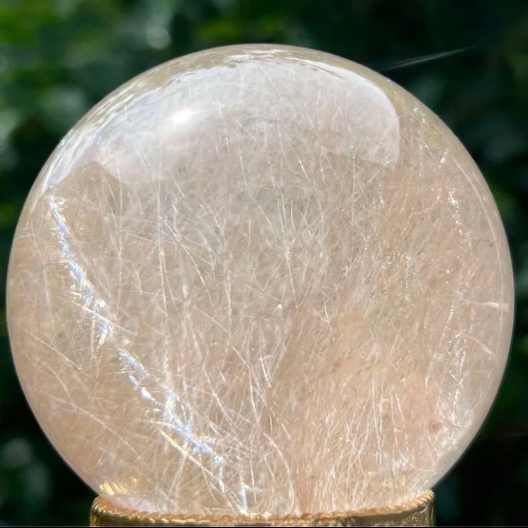 ☆激煌☆美宝珠☆極上別格品☆レインボー ルチル ゴールド シルバー 丸玉 天然石