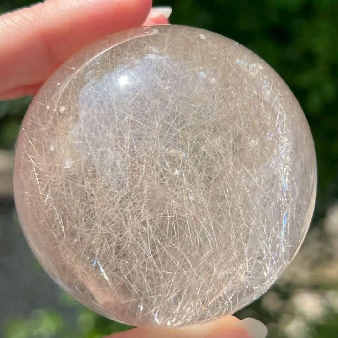 ☆激煌☆美宝珠☆極上別格品☆レインボー ルチル ゴールド シルバー 丸玉 天然石