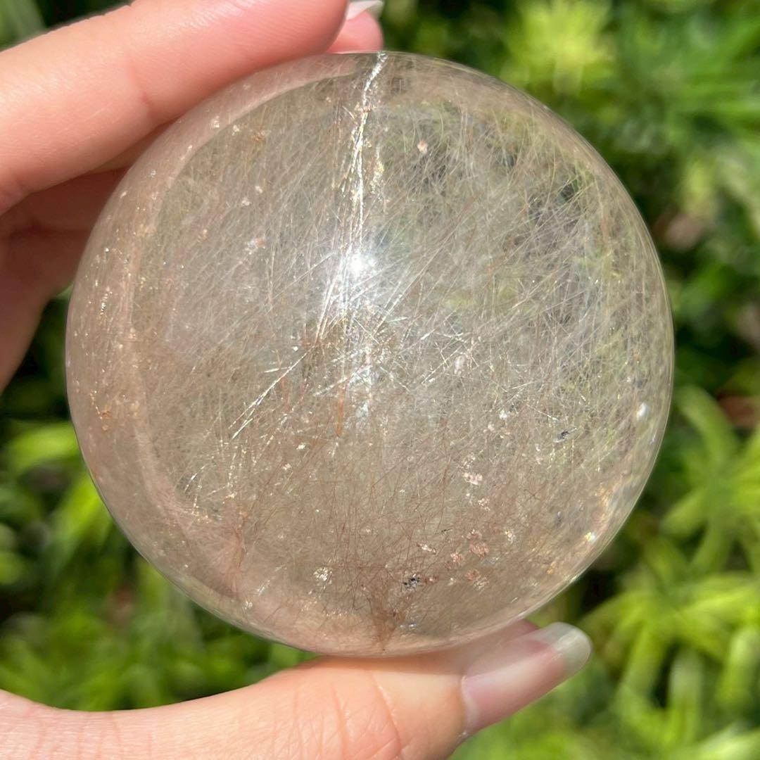 ☆激煌☆美宝珠☆極上別格品☆レインボー ルチル ゴールド シルバー 丸玉 天然石