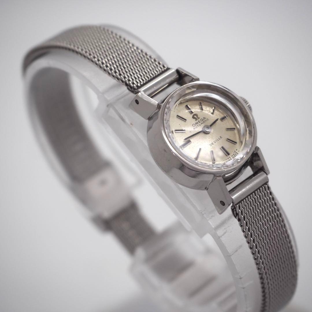 7 稼働　OMEGA　デビル　レディース　時計　自動巻き　AT カットガラス