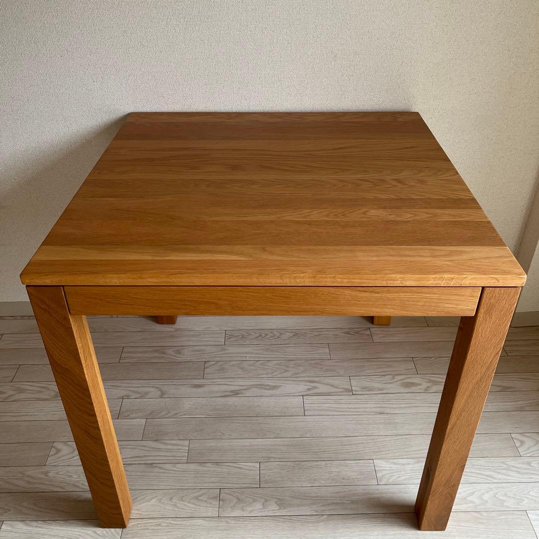 無印良品　木製テーブル（引出付）　オーク材　80cm
