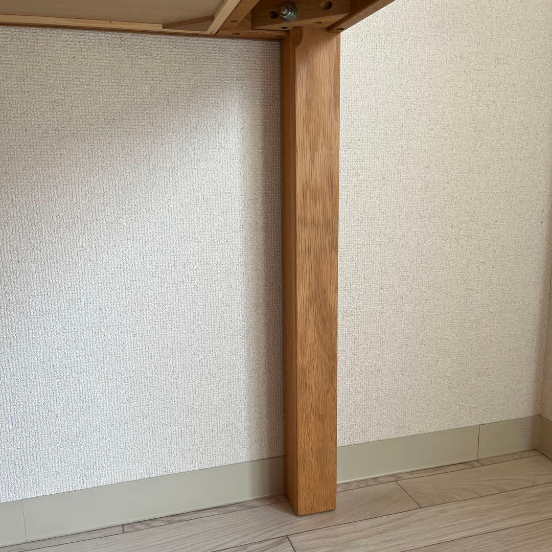 無印良品　木製テーブル（引出付）　オーク材　80cm
