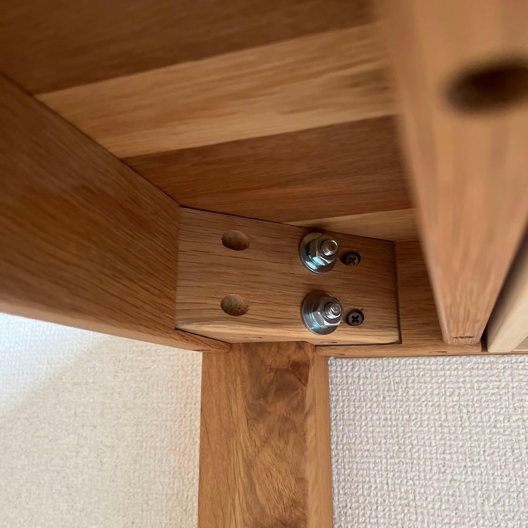 無印良品　木製テーブル（引出付）　オーク材　80cm
