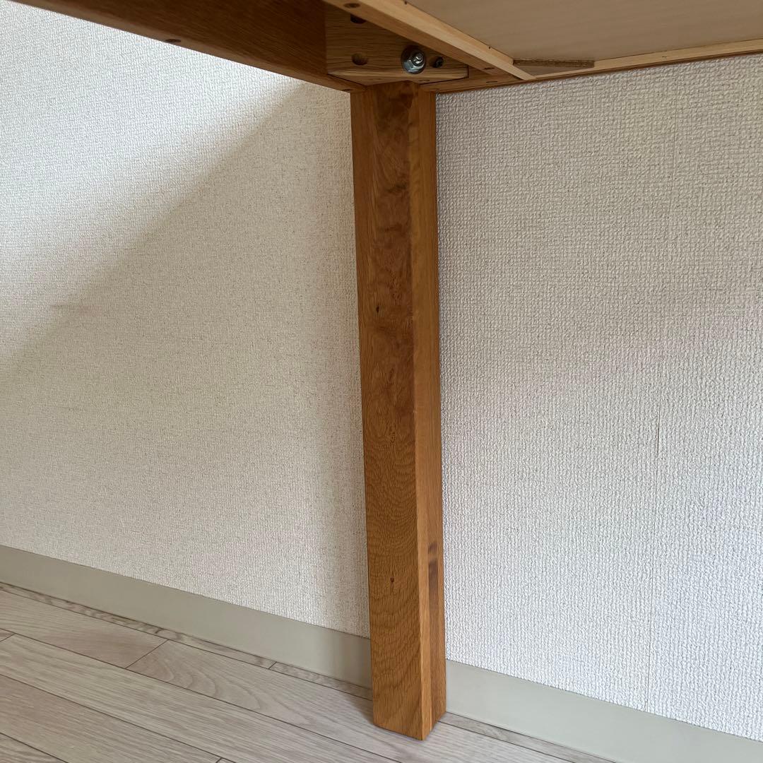 無印良品　木製テーブル（引出付）　オーク材　80cm