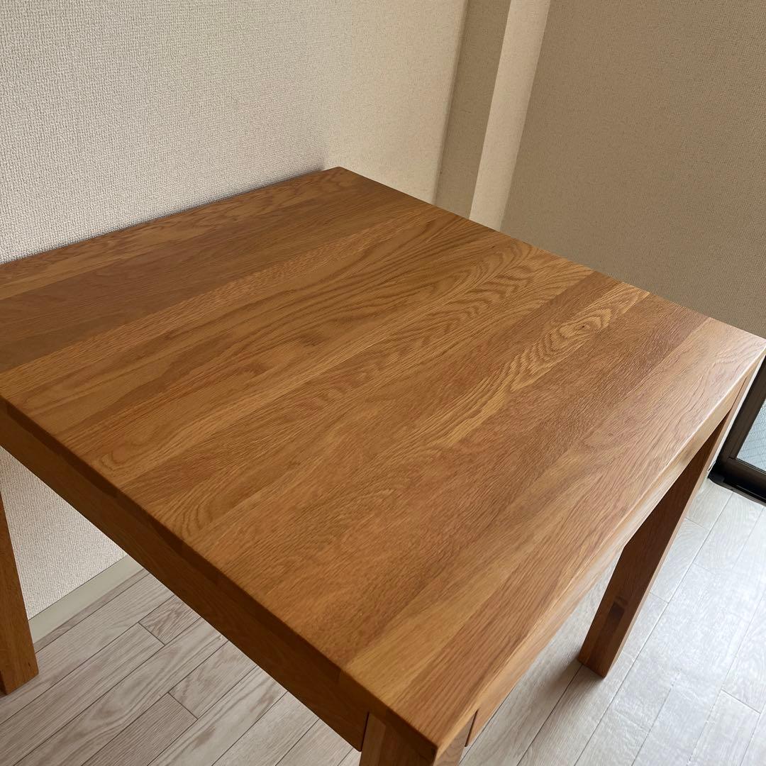 無印良品　木製テーブル（引出付）　オーク材　80cm