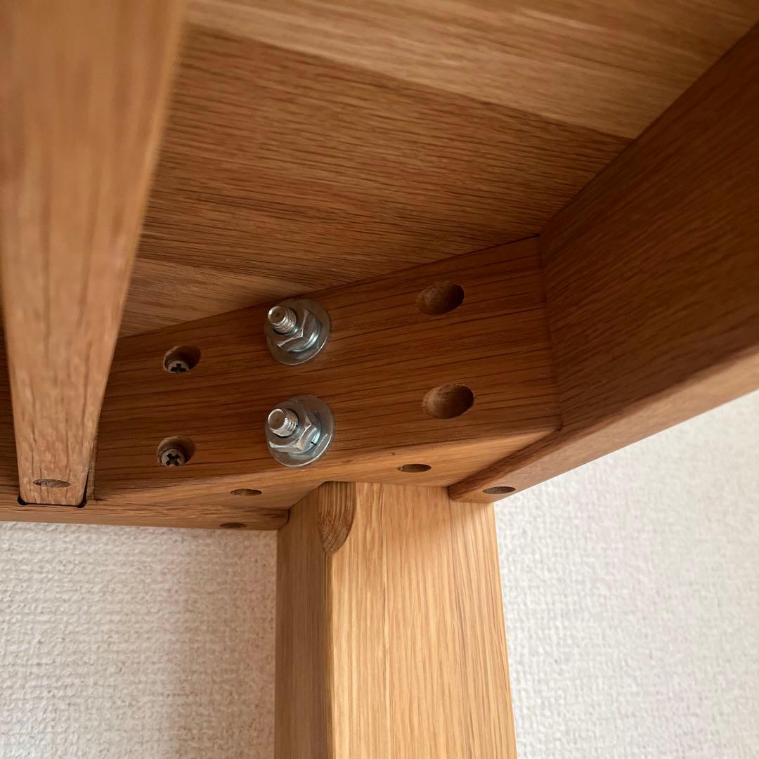 無印良品　木製テーブル（引出付）　オーク材　80cm