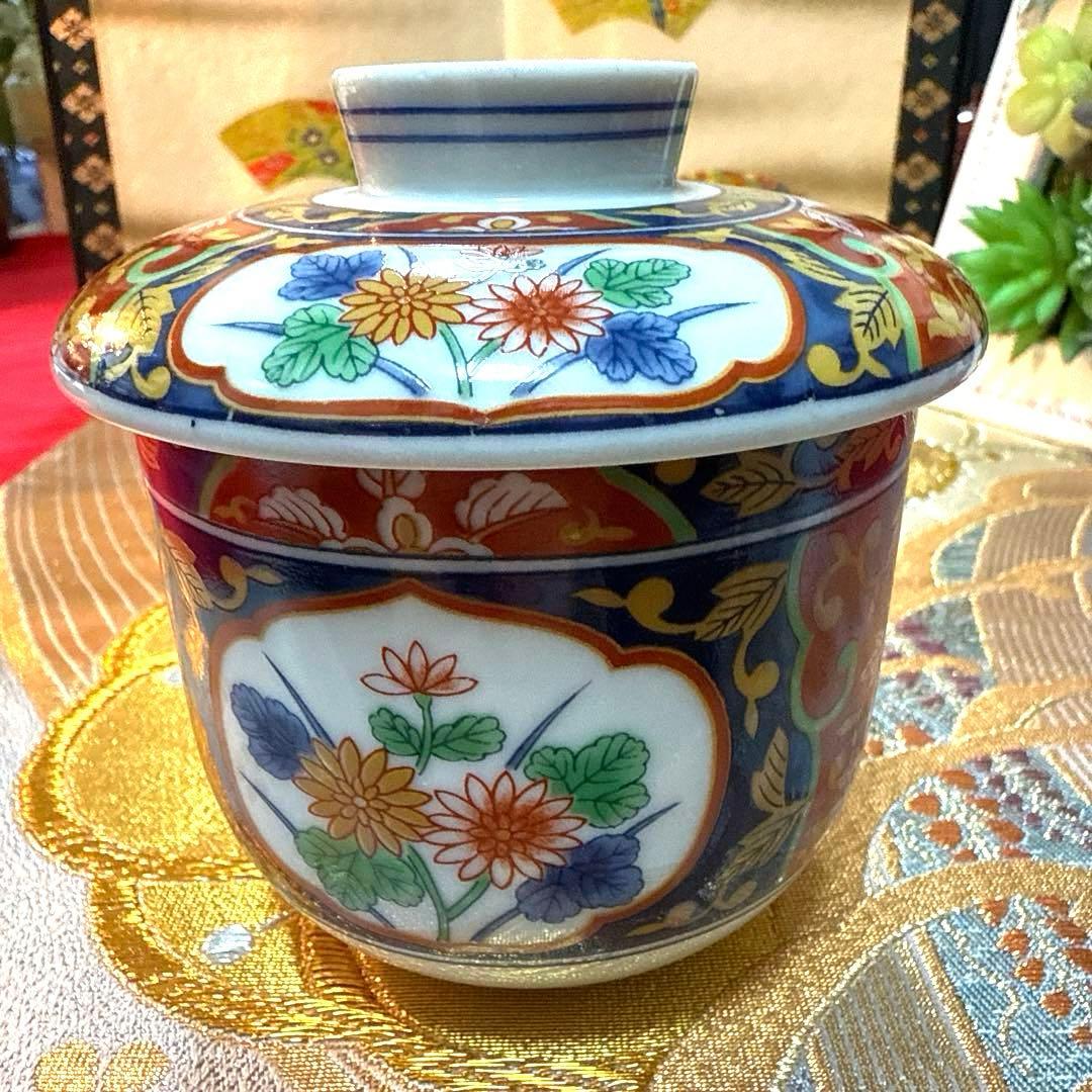 たち吉赤絵　菱型中鉢　角皿　茶碗蒸し　高台クリスタル　加賀金箔　No.3-32