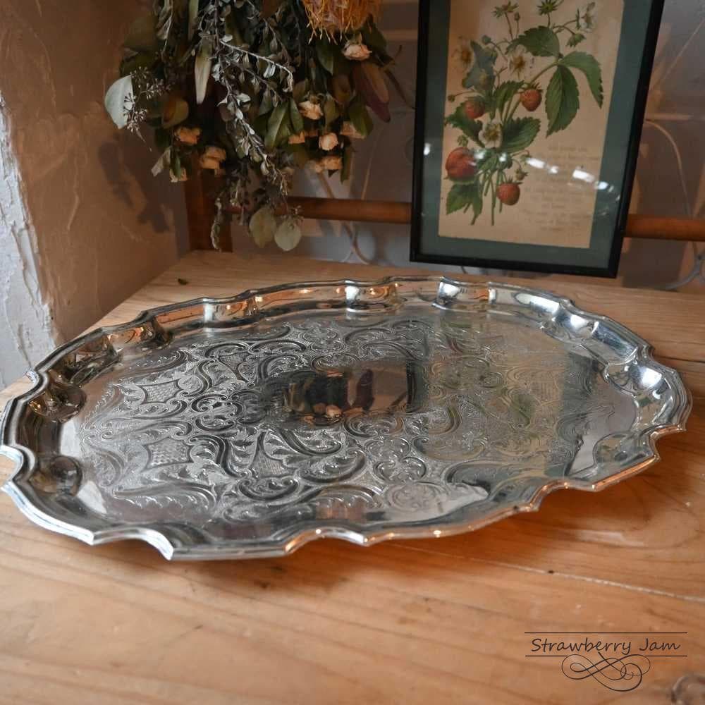 L3710-214 英国アンティーク シルバープレート キッチントレイ トレイ