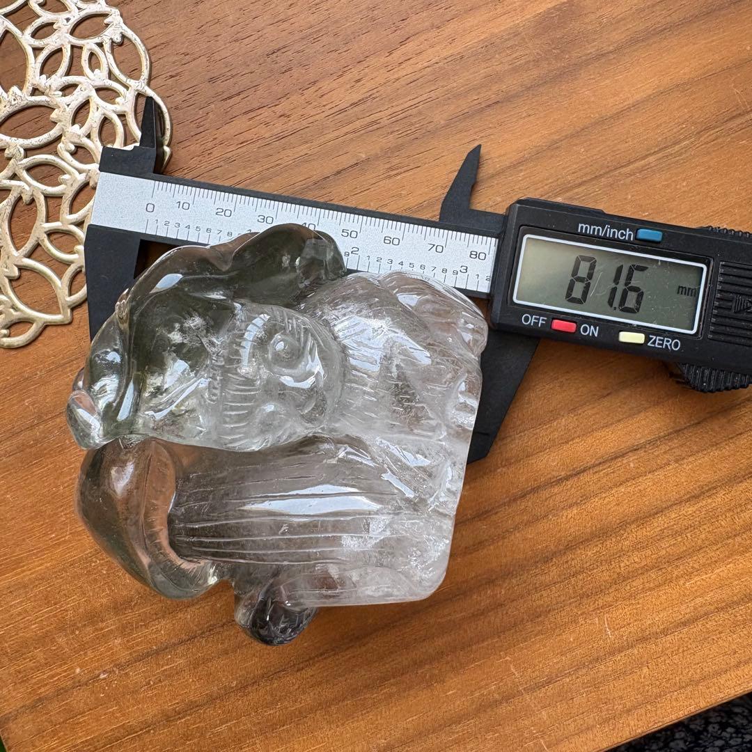 天然石 ブラジル産 グリーンガーデンクォーツ猫＆＆花＆きのこの置物459g