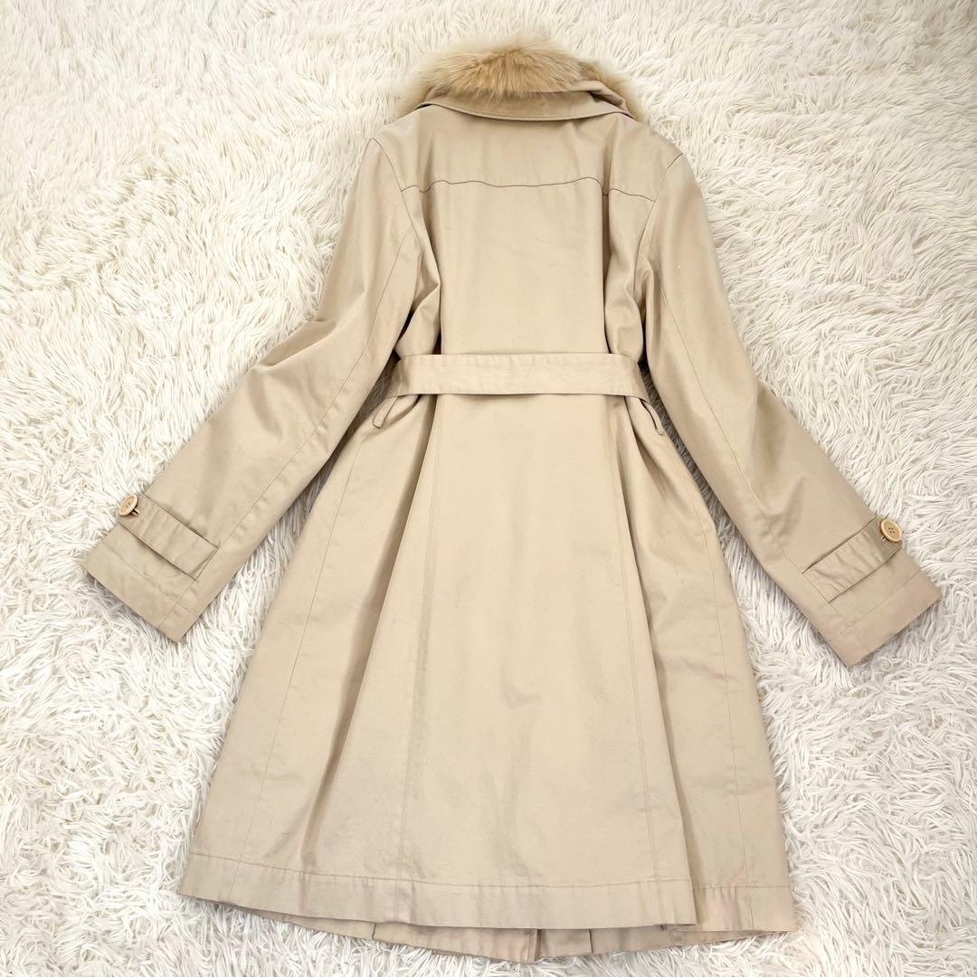 MAXMARA イブルース フォックスファー トレンチコート ライナー付 44