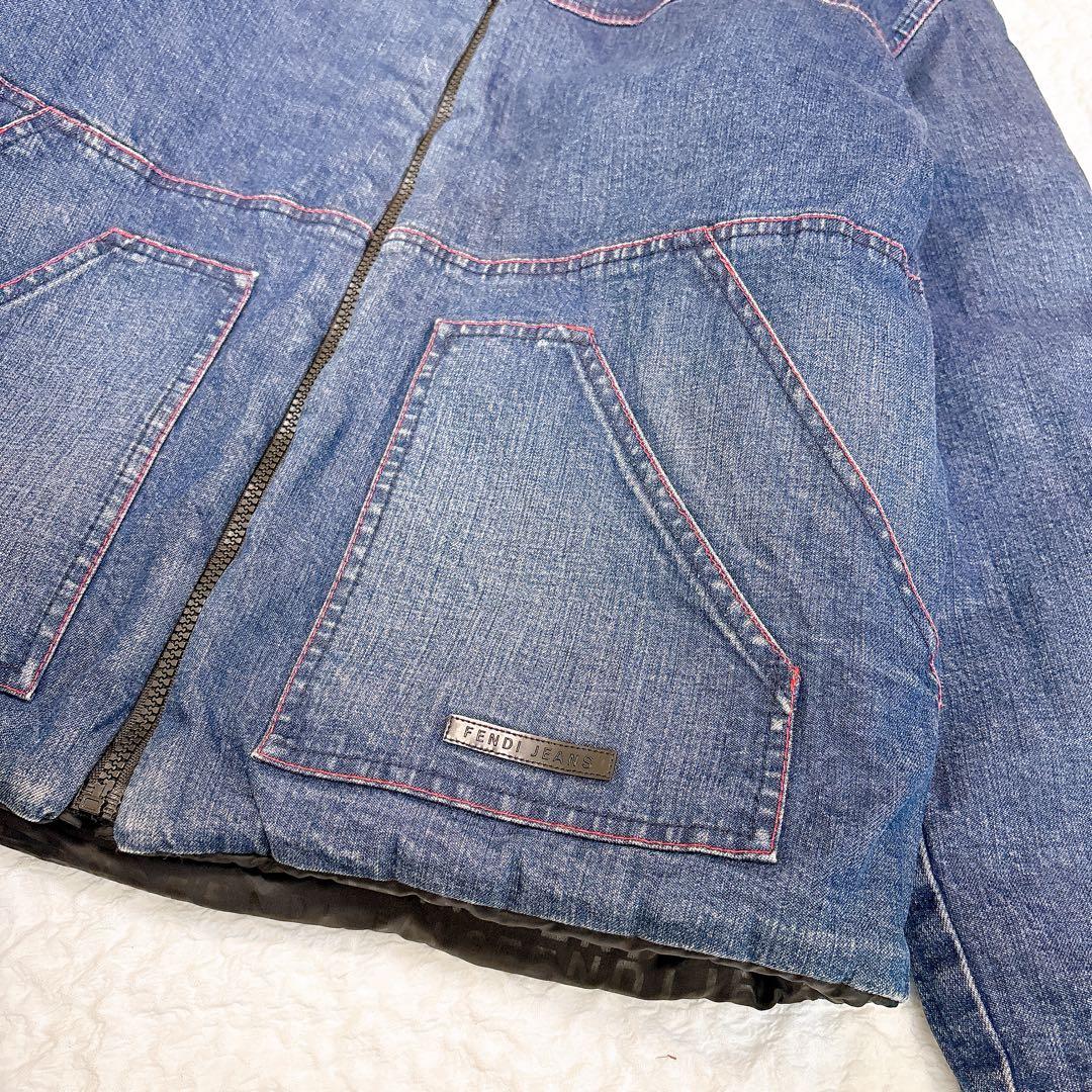 FENDI リバーシブル　デニムダウンジャケット　ズッカ　FF総柄