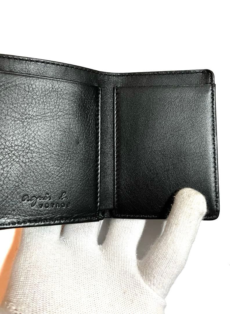か*め様 agnès b. VOYAGE ブラック三つ折り財布　アニエスベー