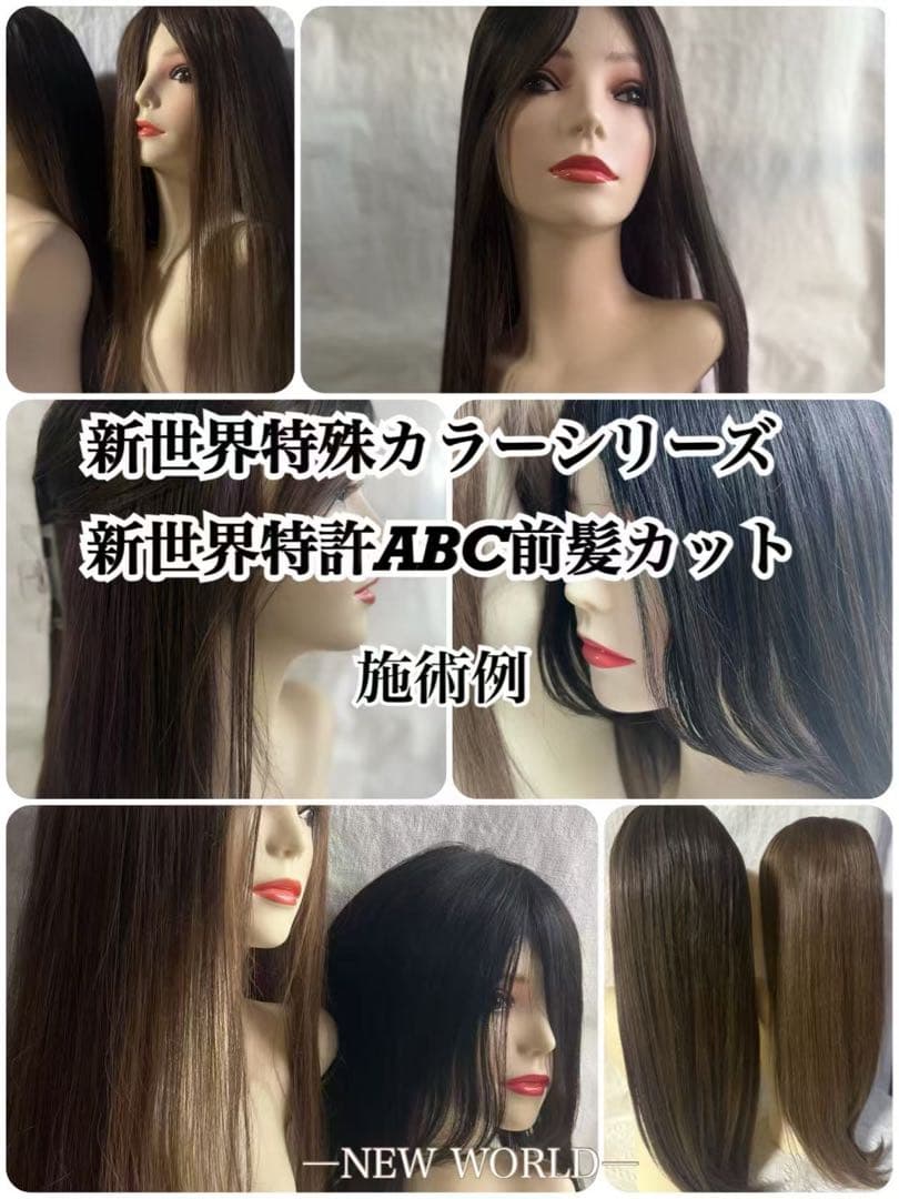 2024新世界　人毛100%　ウィッグ　ヘアピース　シルクスキン　部分ウィッグ